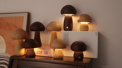 Wooden Mushroom Lights